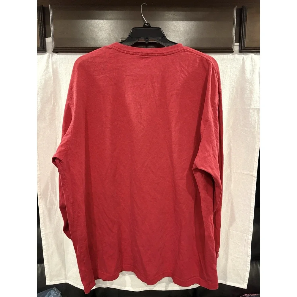 Carhartt K126 Long Sleeve Pocket T Shirt Red 2XL Mens Heavyweight Cotton Work